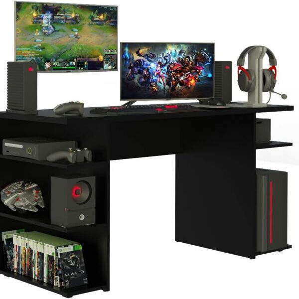 Mesa Gamer Madesa 9409 Preto: design resistente e acabamento premium para mais conforto e produtividade.