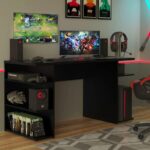 Mesa Gamer Madesa 9409 Preto: design resistente e acabamento premium para mais conforto e produtividade. - Imagem 2