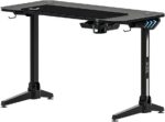 Mesa Gamer Rise Mode I Preto 120x60cm com LED RGB, suporte para headset e alta resistência para seu setup.