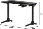 Mesa Gamer Rise Mode I Preto 120x60cm com LED RGB, suporte para headset e alta resistência para seu setup. - Imagem 2