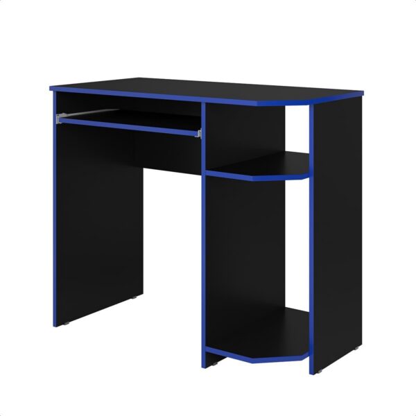 Mesa Gamer para Computador com Porta-Teclado e Prateleiras: conforto, organização e design moderno para seu setup gamer.