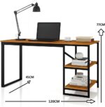 Mesa Home Office com prateleiras de metal, design moderno e compacto para otimizar seu espaço. - Imagem 2