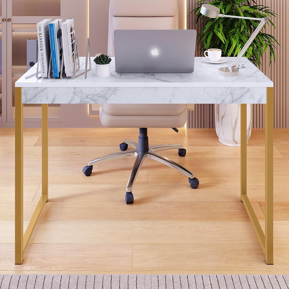Mesa Industrial MEGA MARMORE/DOURADO: elegância e resistência para computador, escritório Mesa Industrial MEGA MARMORE/DOURADO: elegância e resistência para computador, escritório ou manicure.
