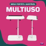 Mesa Portátil Ajustável Pluggei Select: altura regulável e tampo inclinável para home office, estudo e sofá. - Imagem 2