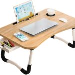 Mesa Portátil Dobrável para Notebook com gaveta, porta-copos e porta-tablet: mais conforto e organização no home office.