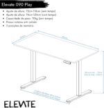 Mesa Preta Elevate 90 Play elétrica com ajuste de altura, 3 memórias e tampo MDF para mais conforto e produtividade. - Imagem 2