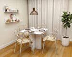 Mesa Reta de Jantar e Escritório Moderna 77cm: design funcional, altura ideal e versatilidade para salas e home office
