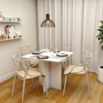 Mesa Reta de Jantar e Escritório Moderna 77cm: design funcional, altura ideal e versatilidade para salas e home office