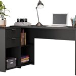 Mesa de Canto Escrivaninha em L Notavel com 2 Gavetas e 3 Portas, ideal para organizar seu escritório com praticidade.
