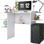 Mesa para Computador Gamer com Prateleiras e RGB: organização, refrigeração e design moderno para seu setup.