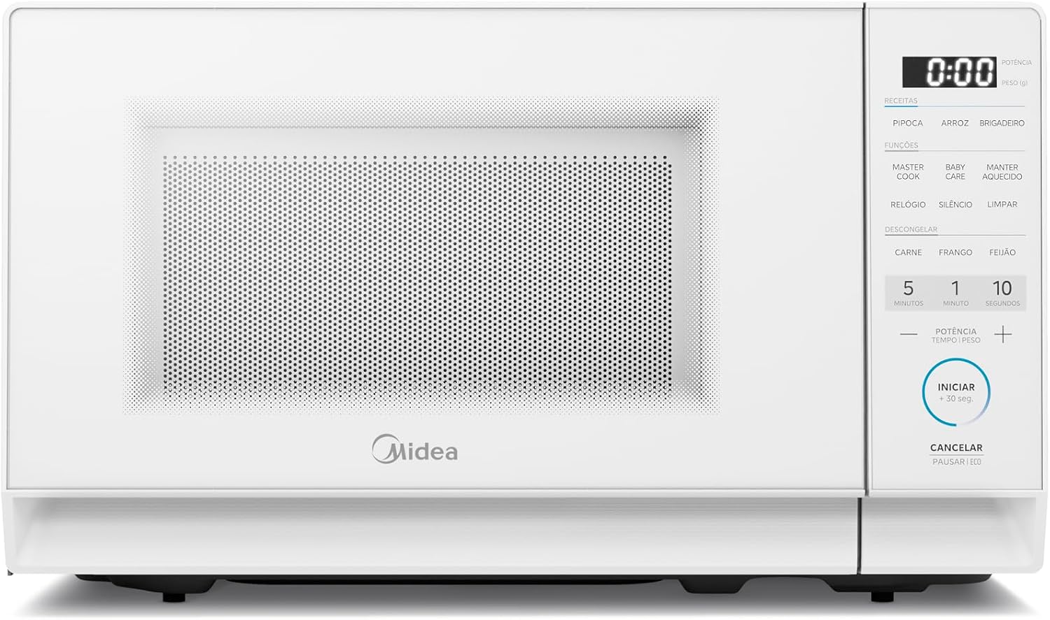 Micro-ondas 20L Branco MasterCook Midea 110V com funções práticas e Micro-ondas 20L Branco MasterCook Midea 110V com funções práticas e baixo consumo para facilitar seu dia a dia.