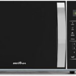 Micro-ondas Britânia 25L Limpa Fácil Preto 1100W BMO28 220V com praticidade, função descongelar e limpeza fácil para sua cozinha.