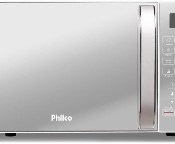Micro-ondas Philco 20L 1100W: compacto, potente e elegante para aquecer suas refeições com rapidez e praticidade.