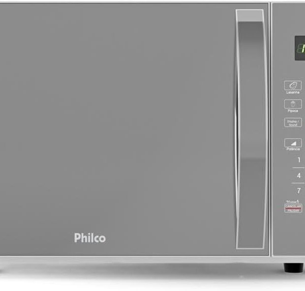 Micro-ondas Philco PMO30S 28L: potência 1100W, Pintura Limpa Fácil e funções práticas para sua cozinha.