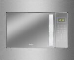 Microondas Philco 33L Prata Espelhado Limpa Fácil PMB38E 127V com 1400W, função descongelar e receitas pré-programadas para sua cozinha.