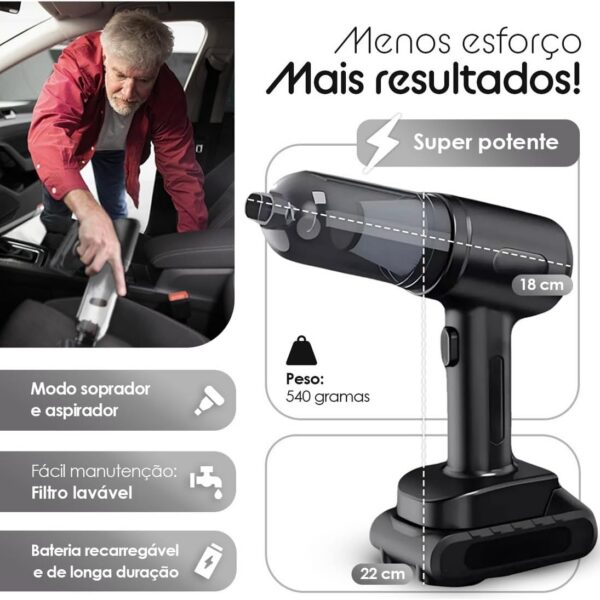Mini Aspirador Pó Portátil Recarregável USB: limpeza prática, potente e sem fio para casa, carro e uso diário.
