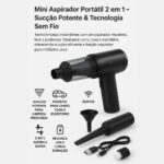 Mini Aspirador Portátil 2 em 1: aspira e sopra com 6000Pa, USB recarregável e filtro HEPA lavável para carro, casa e escritório. - Imagem 2