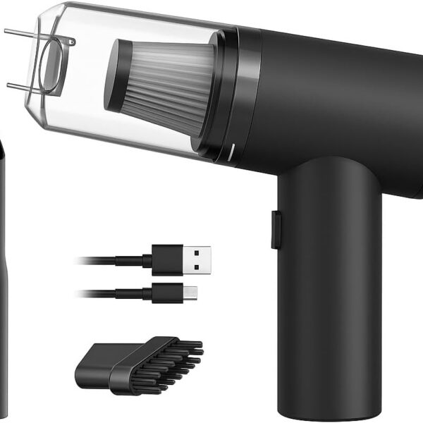 Mini Aspirador Portátil – Alta Sucção, Sem Fio, USB, Leve, Compacto e Recarregável para Limpeza Rápida de Casa, Carro, Escritório e Eletrônicos