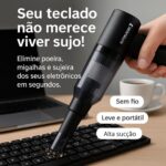 Mini Aspirador Portátil – Alta Sucção, Sem Fio, USB, Leve, Compacto e Recarregável para Limpeza Rápida de Casa, Carro, Escritório e Eletrônicos - Imagem 2