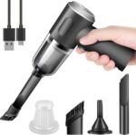 Mini Aspirador de Pó Portátil Sem Fio 120W: potente sucção para carro, casa e escritório, recarregável USB e bivolt.