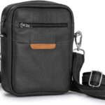 Mini Bolsa Shoulder Bag em Couro Legítimo: estilo streetwear, durável e prática para uso transversal masculino.