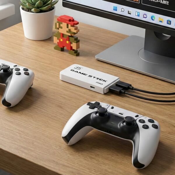 Mini Console Premium Retrô VARENZIA com 20 mil jogos, 2 controles sem fio e HDMI 4K para jogar na TV com plug and play