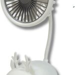 Mini Ventilador Portátil Recarregável Bichinho com Base de Apoio e 3 Velocidades – Silencioso, Fofo e Ideal para Mesa, Viagem e Rotina