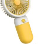 Mini Ventilador Portátil USB Recarregável Design Divertido de Frutas 15x8 cm Base Removível e Cabo USB Incluso Ideal para Casa Escritório e Uso Diário PREMIUM