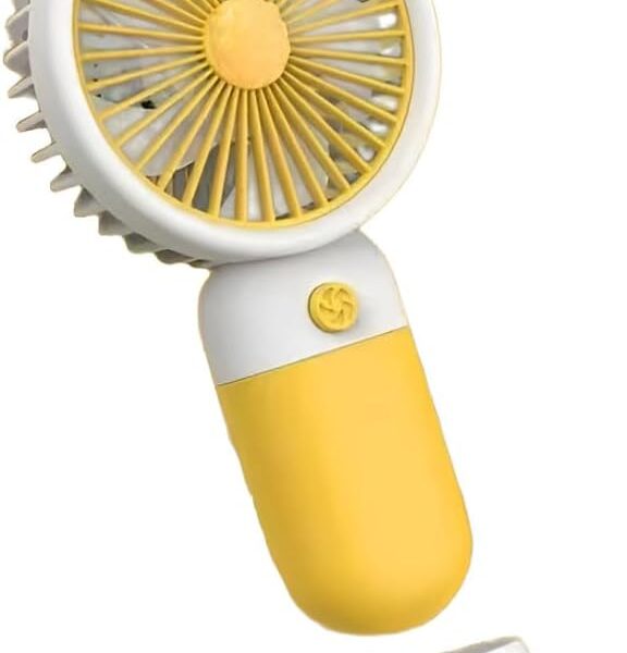 Mini Ventilador Portátil USB Recarregável Design Divertido de Frutas 15x8 cm Base Removível e Cabo USB Incluso Ideal para Casa Escritório e Uso Diário PREMIUM