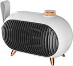 Mini-aquecedor Metkiio: compacto, econômico e seguro, com aquecimento rápido e design retrô para quarto, escritório e camping