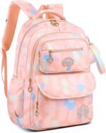 Mochila Escolar Feminina Espaçosa e Impermeável com abertura 180°, conforto, organização e resistência para escola, passeios e viagens.