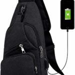 Mochila de Ombro USB Compacta e Impermeável para Trabalho, Viagem e Uso Casual com Porta USB Ajustável