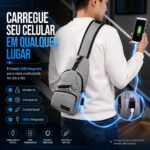 Mochila de Ombro USB Compacta e Impermeável para Trabalho, Viagem e Uso Casual com Porta USB Ajustável - Imagem 2