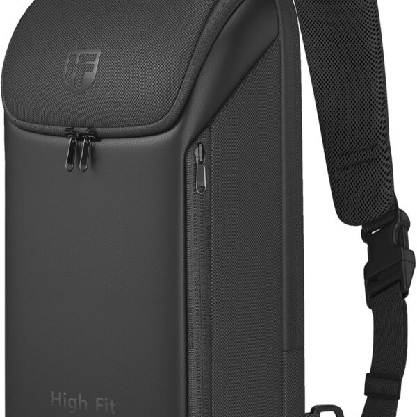 Mochila tiracolo compacta para MacBook Pro M4 14 e Air/Pro 13: prática, leve e ideal para transportar com segurança.