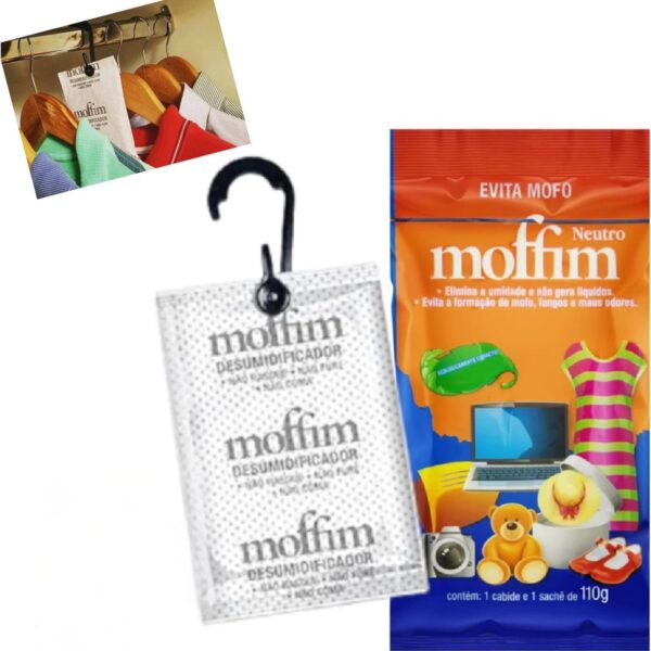 Moffim Kit Antimofo 10 Sachês: protege armários e closets contra mofo, umidade e odores com ação contínua.