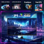 Monitor Gamer 27 polegadas 2K, 180Hz, QHD 2560 x 1440, IPS rápido 1 ms, FreeSync, 350 CD/m², 94% DCI-P3 HDR10, HDMI 2.0x2/DP 1.4x2, Suporte VESA, Sem Bordas - Imagem 2