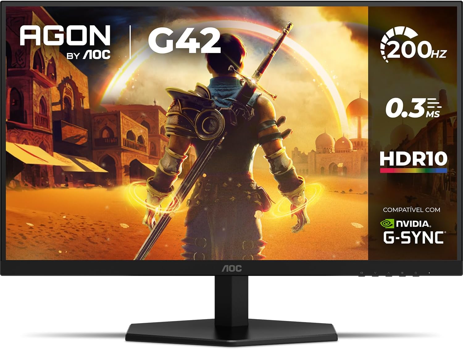 Monitor Gamer AOC AGON G42 27" 200Hz 0,3ms IPS HDR10 Monitor Gamer AOC AGON G42 27" 200Hz 0,3ms IPS HDR10 NVIDIA G-Sync 27G42HE