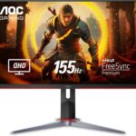 Monitor Gamer AOC HERO QUAD 27 155Hz QHD 1440p 1ms FreeSync: máxima fluidez e imagem impecável para jogar melhor.