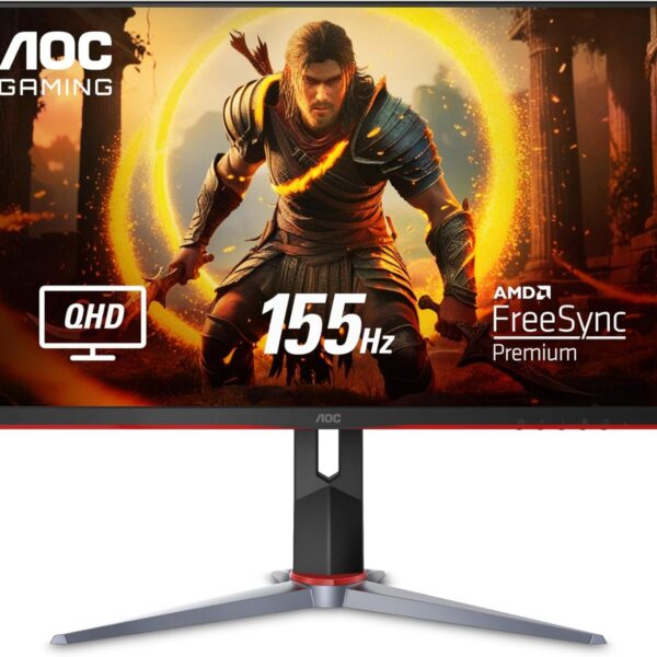 Monitor Gamer AOC HERO QUAD 27 155Hz QHD 1440p 1ms FreeSync: máxima fluidez e imagem impecável para jogar melhor.