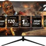 Monitor Gamer Curvo 27" Tela VA Full HD 1920x1080, 120Hz/1ms HDMI/VGA/DisplayPort, FreeSync, Padrão VESA, curvatura 1800R, para Jogos Trabalho Entretenimento