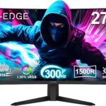 Monitor Gamer Curvo 27 polegadas Z-Edge, FHD 1080P, 300 Hz, 280 Hz e 240 Hz, monitor pc 1500R, MPRT de 1 ms, 2 portas DP 1.4 e 2 portas HDMI 2.0, Ajuste de Inclinação, Suporte VESA, Sem Bordas