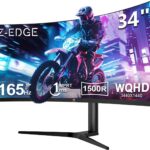 Monitor Gamer Curvo Ultrawide 34 polegadas Z-Edge, 165Hz, 1 ms, 21:9, 3440x1440 WQHD R1500, FreeSync, HDMI 2.0/DP 1.4, Ajuste de Inclinação/giro/altura, Sem Bordas