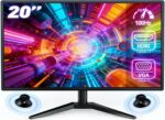 Monitor Gamer LCD 20 Polegadas pc,1600x900 HD,Alto-falantes Integrados,100Hz,Tempo de Resposta 1ms,250cd/m²,72% NTSC,1000:1,HDMI/VGA/AUIDO/DC,Bivolt