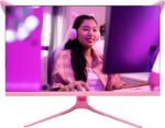 Monitor Gamer Led Rosa 27" 100Hz Full HD com FreeSync e G-Sync para jogos fluidos e imersivos