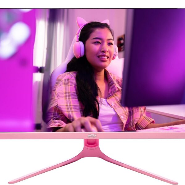 Monitor Gamer Led Rosa 27" 100Hz Full HD com FreeSync e G-Sync para jogos fluidos e imersivos
