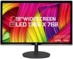 Monitor LED 19 Tronos Widescreen com HDMI e VGA, imagem nítida, resposta rápida e bivolt para seu setup.