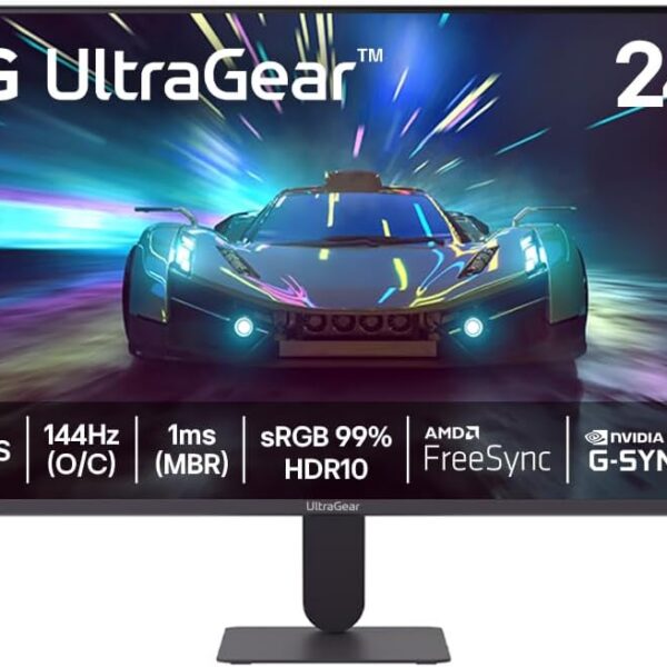 Monitor LG UltraGear 24G411A-B 24 FHD 144Hz 1ms: fluidez extrema e imagem nítida para jogos competitivos.