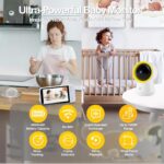 Monitor de bebê Ellie sem WiFi com câmera 1080p, áudio e bateria 6000 mAh: privacidade, alcance de 305 m e monitoramento inteligente para seu bebê - Imagem 2