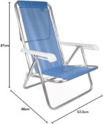 Mor Cadeira Reclinável 8 Posições em Alumínio Azul: conforto, resistência e ajuste ideal para relaxar - Imagem 2