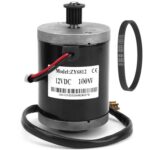 Motor escovado 12V 100W com correia 384mm para scooter elétrica, alta velocidade e potência estável, ideal para veículos de baixa potência